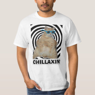 CHILLAXIN' Fat Manx Cat with Sunglasses T Shirt