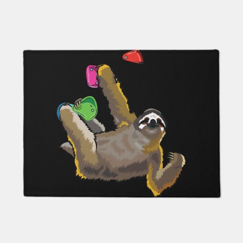 chilled sloth _ bouldering and rock climbing lover doormat