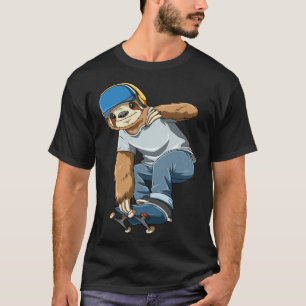 Chilled Sloth Skateboarding Skater T-Shirt