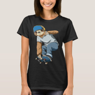 Chilled Sloth Skateboarding Skater T-Shirt