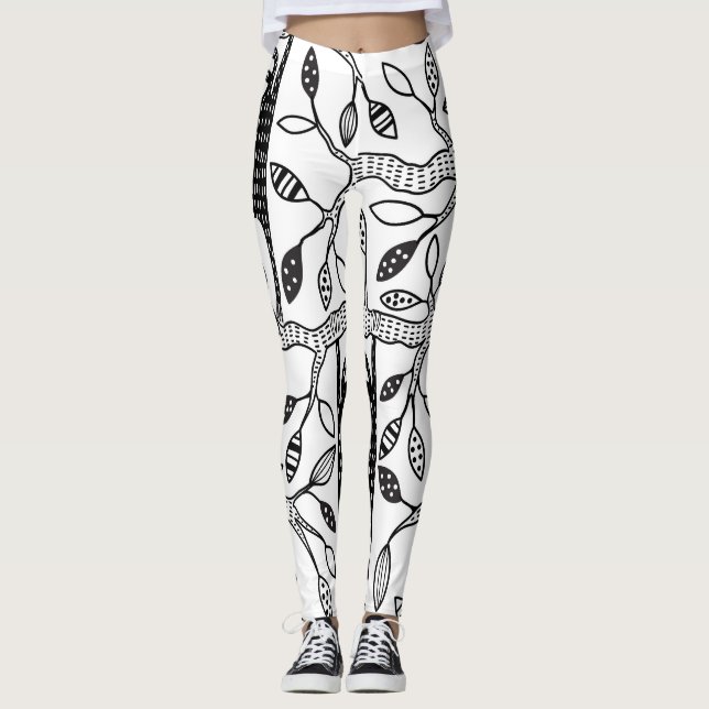 Chilled Sloths: Cute Animal Pattern. Leggings (Front)