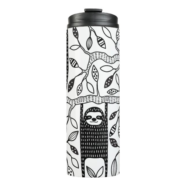 Chilled Sloths: Cute Animal Pattern. Thermal Tumbler (Front)