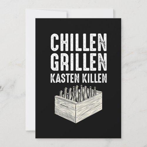 Chillen Grillen Kasten Killen BBQ Barbecue Chef Gr Invitation