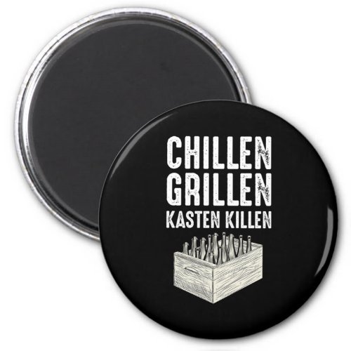 Chillen Grillen Kasten Killen BBQ Barbecue Chef Gr Magnet
