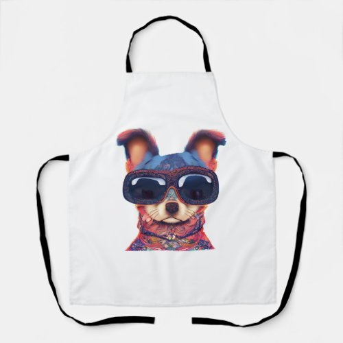 Chillhuahua Bohemian Style Chihuaha With Sunglasse Apron