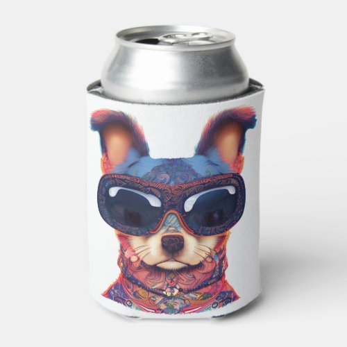 Chillhuahua Bohemian Style Chihuaha With Sunglasse Can Cooler