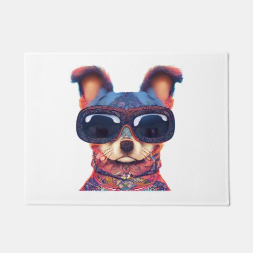 Chillhuahua Bohemian Style Chihuaha With Sunglasse Doormat