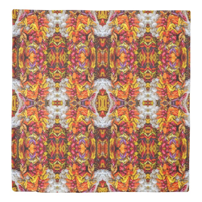 Chilli and garlic braid large pattern duvet cover (Front)