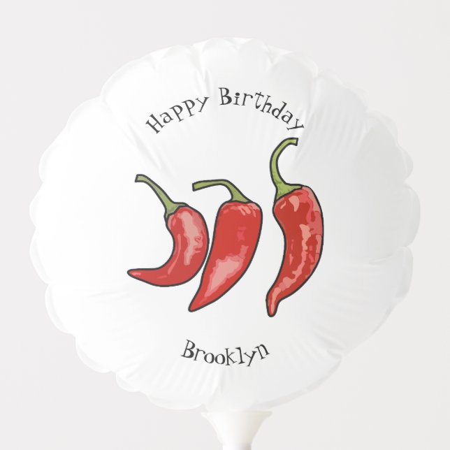 Chilli cartoon illustration  balloon (Front)