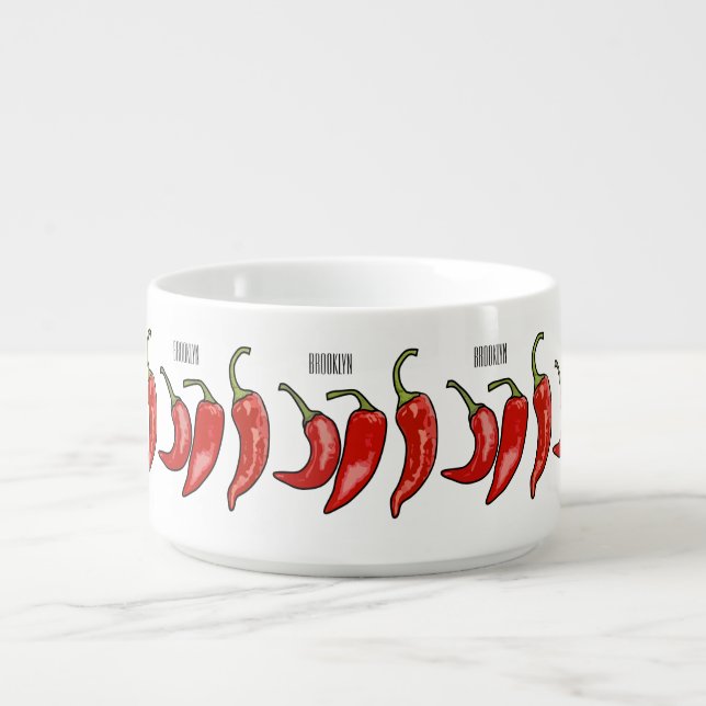 Chilli cartoon illustration  bowl (Center)