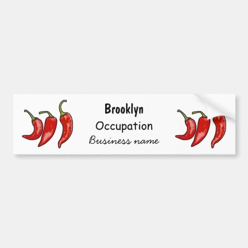 Chilli cartoon illustration bumper sticker