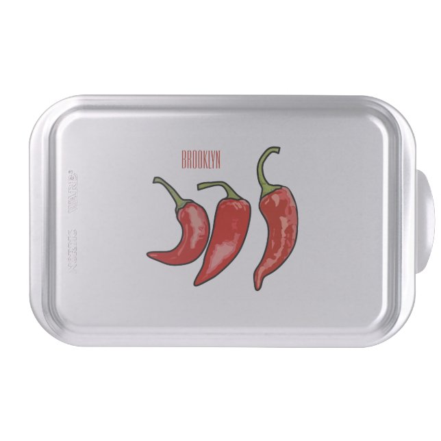 Chilli cartoon illustration  cake pan (Front)