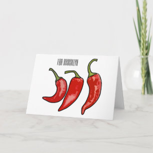 Chilli cartoon illustration card