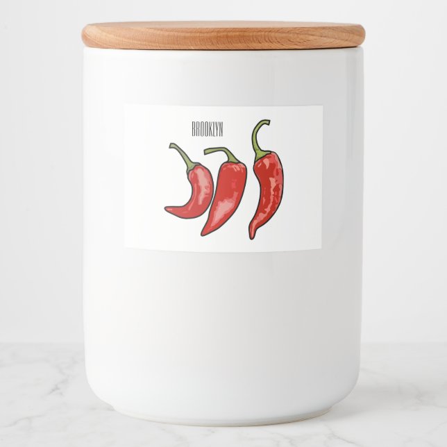 Chilli cartoon illustration  food label (Front)