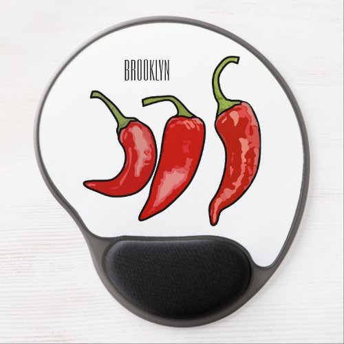 Chilli cartoon illustration  gel mouse pad