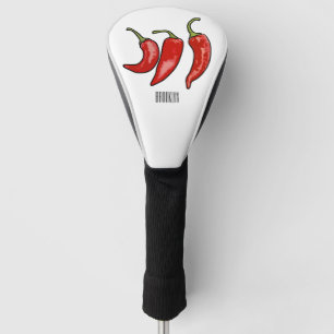 Chilli cartoon illustration golf head cover