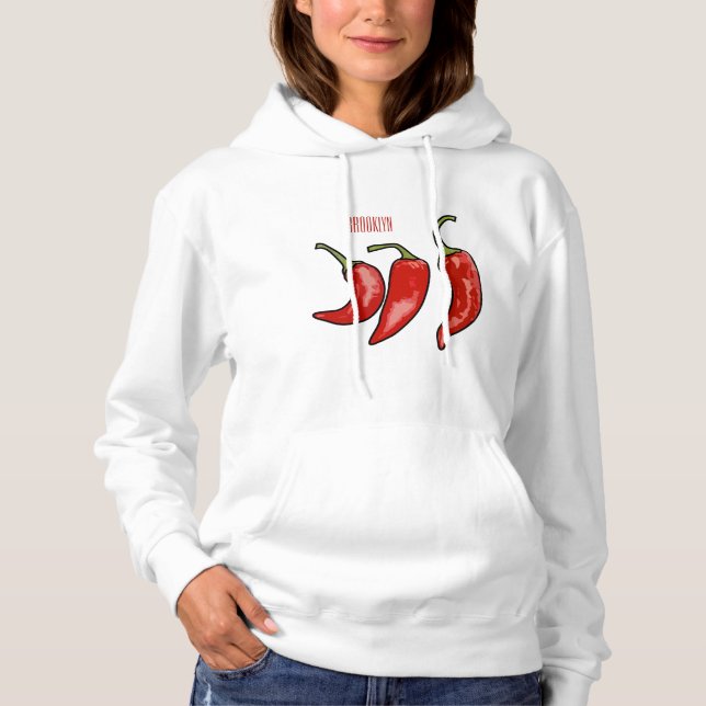 Chilli cartoon illustration  hoodie (Front)