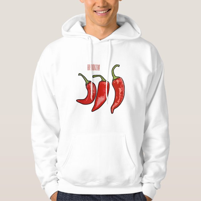 Chilli cartoon illustration  hoodie (Front)