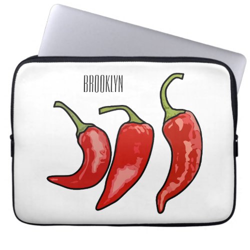 Chilli cartoon illustration  laptop sleeve