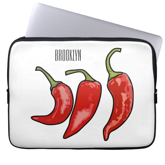 Chilli cartoon illustration  laptop sleeve (Front)