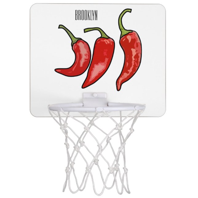 Chilli cartoon illustration  mini basketball hoop (Front)