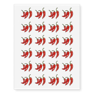Chilli cartoon illustration temporary tattoos
