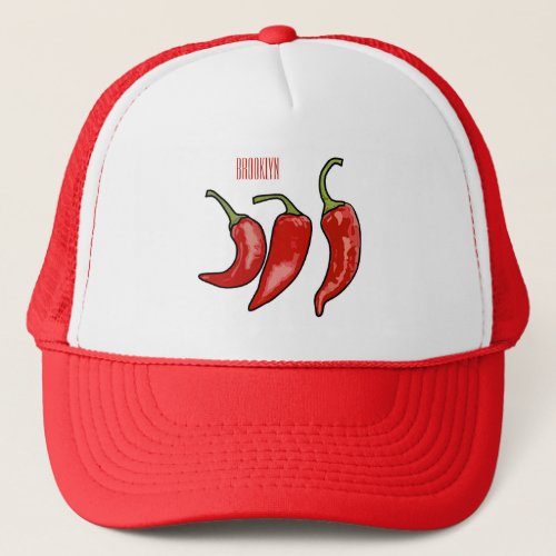 Chilli cartoon illustration  trucker hat