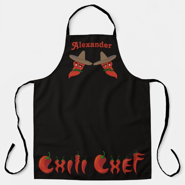 Chilli Chef Personalize Long Apron (Front)