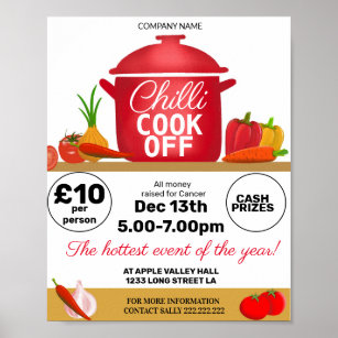 chilli cook off  fundraiser  poster
