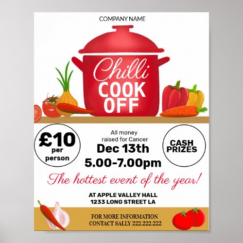 chilli cook off  fundraiser  poster