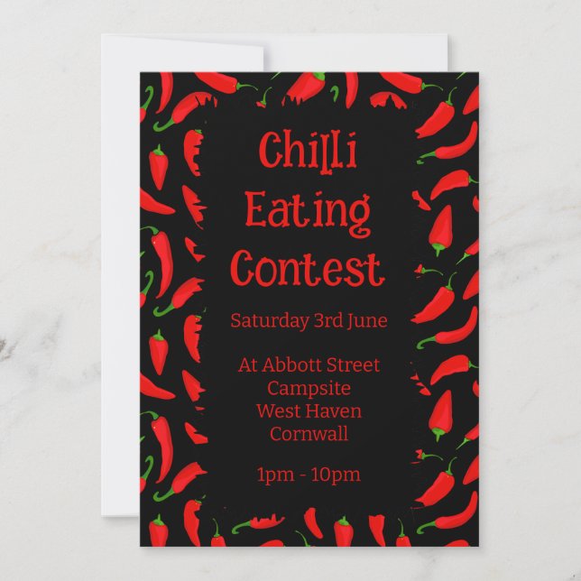 Chilli Eating Contest Invitation (Front)