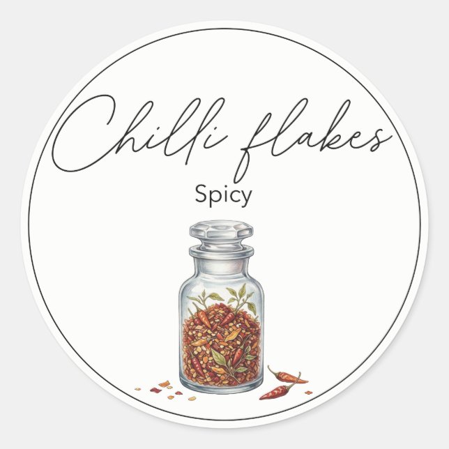 Chilli flakes classic round sticker (Front)