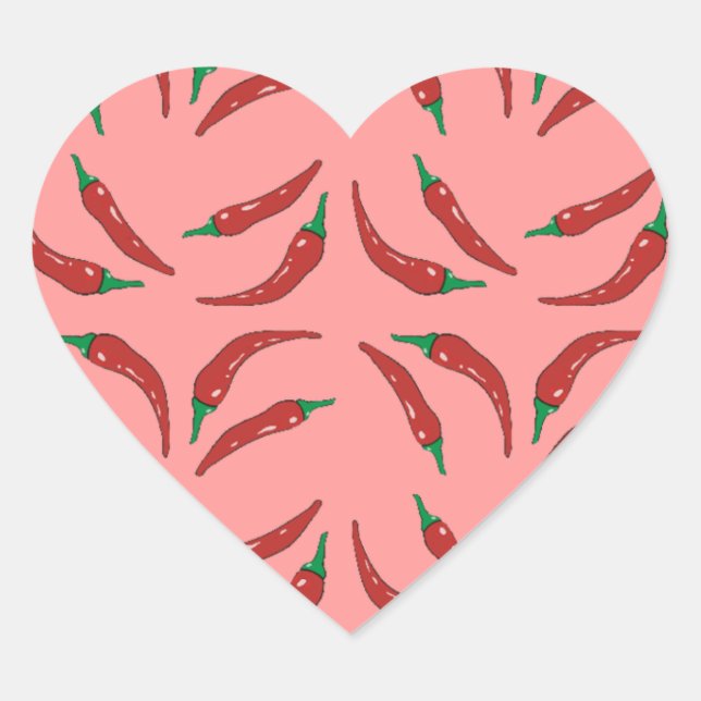 chilli pepper, cookery heart sticker (Front)