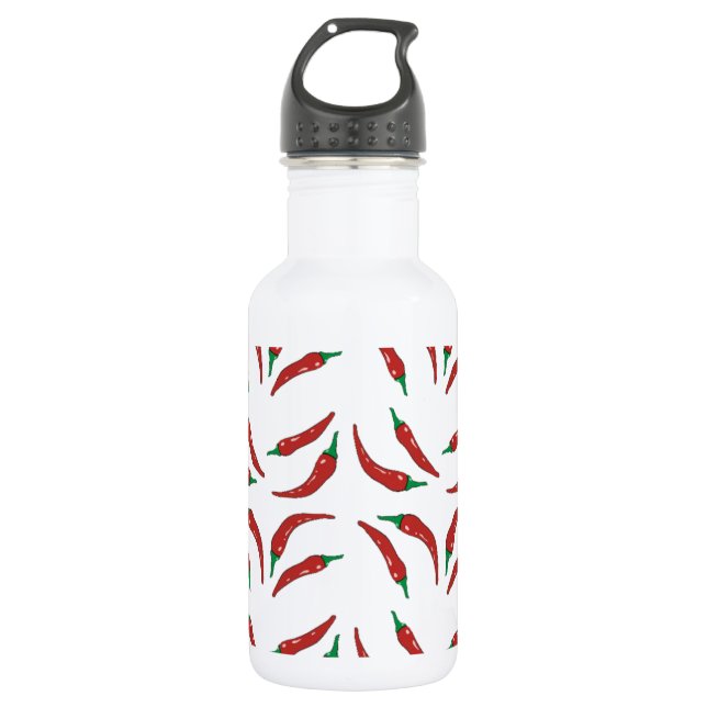 chilli pepper, cookery stainless steel water bottle (Front)