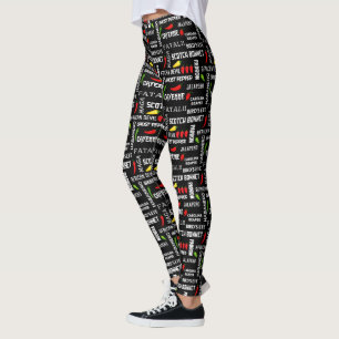 Chilli Pepper Names Pattern Leggings