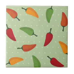 Chilli pepper pattern ceramic tile