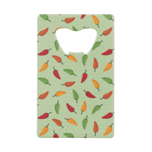Chilli pepper pattern credit card bottle opener