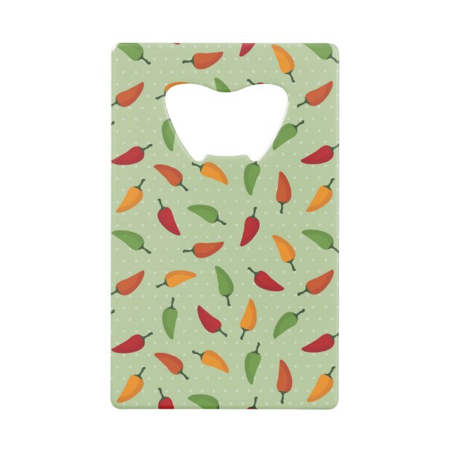 Chilli pepper pattern credit card bottle opener (Front)