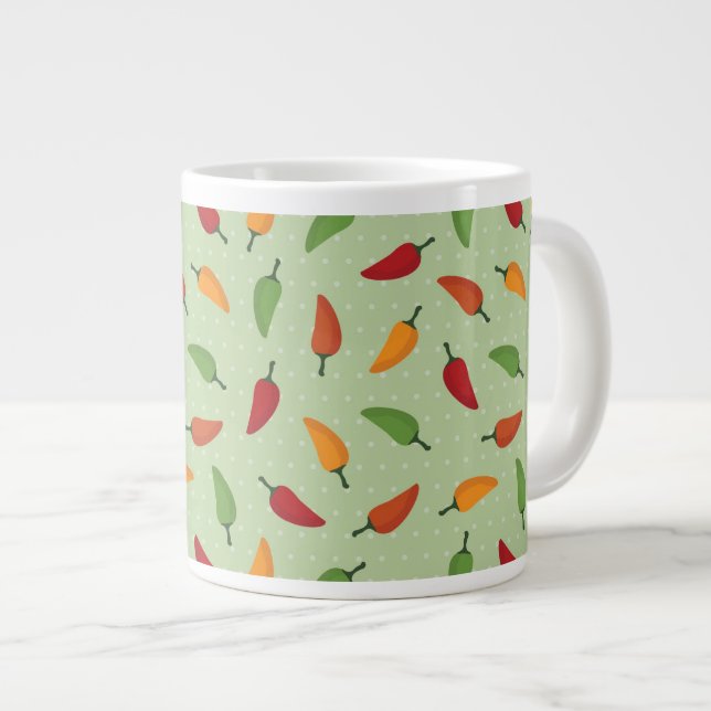 Chilli pepper pattern giant coffee mug (Front Right)