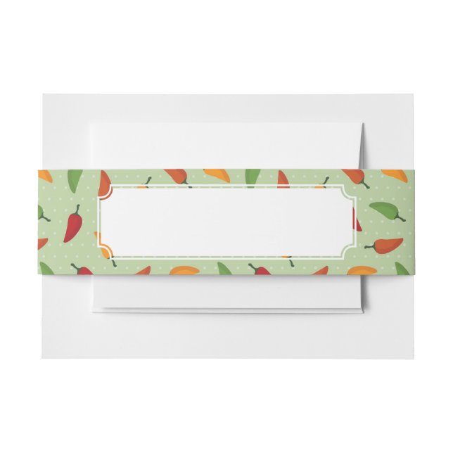 Chilli pepper pattern invitation belly band (Front Example)