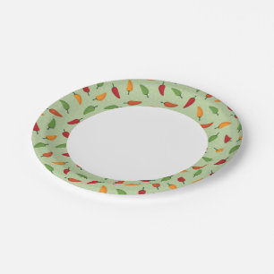Chilli pepper pattern paper plates