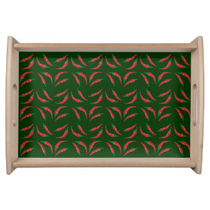 chilli pepper pattern serving tray