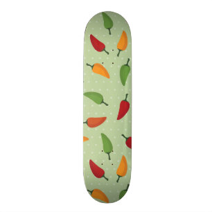 Chilli pepper pattern skateboard deck