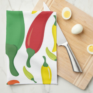 Chilli pepper pattern towel