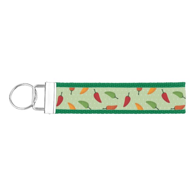 Chilli pepper pattern wrist keychain (Keys on Left)