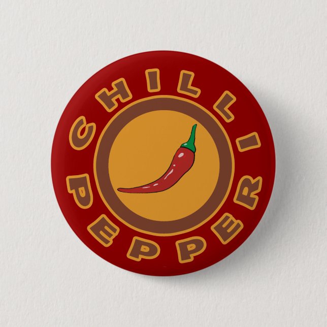 chilli pepper. spice pinback button (Front)
