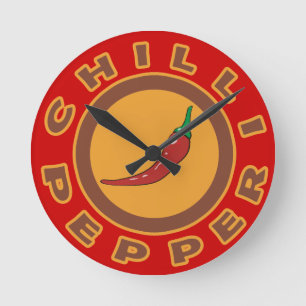 chilli pepper. spice round clock