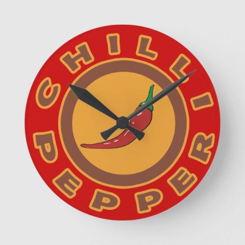 chilli pepper spice round clock