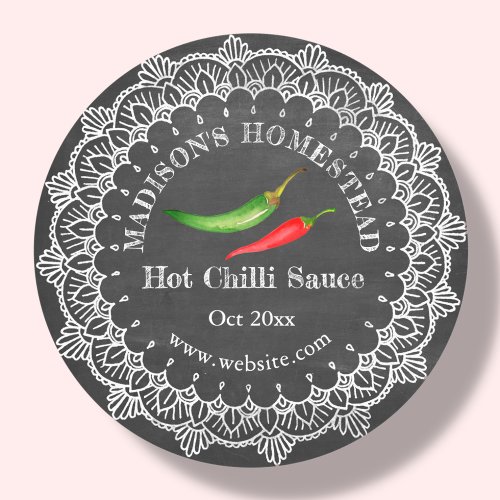 Chilli Sauce  Country Rustic  Classic Round Sticker