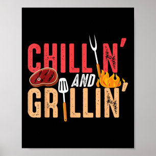 Chillin And Grillin Barbecue Party Poster